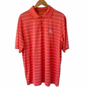 Cutter Buck Orange Striped Polo XL Penn National Golf DryTec